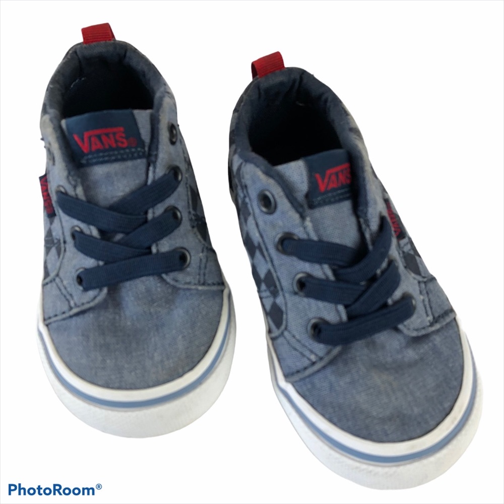 Vans Skate Shoes Blue Checkerboard Slip On Shoes
